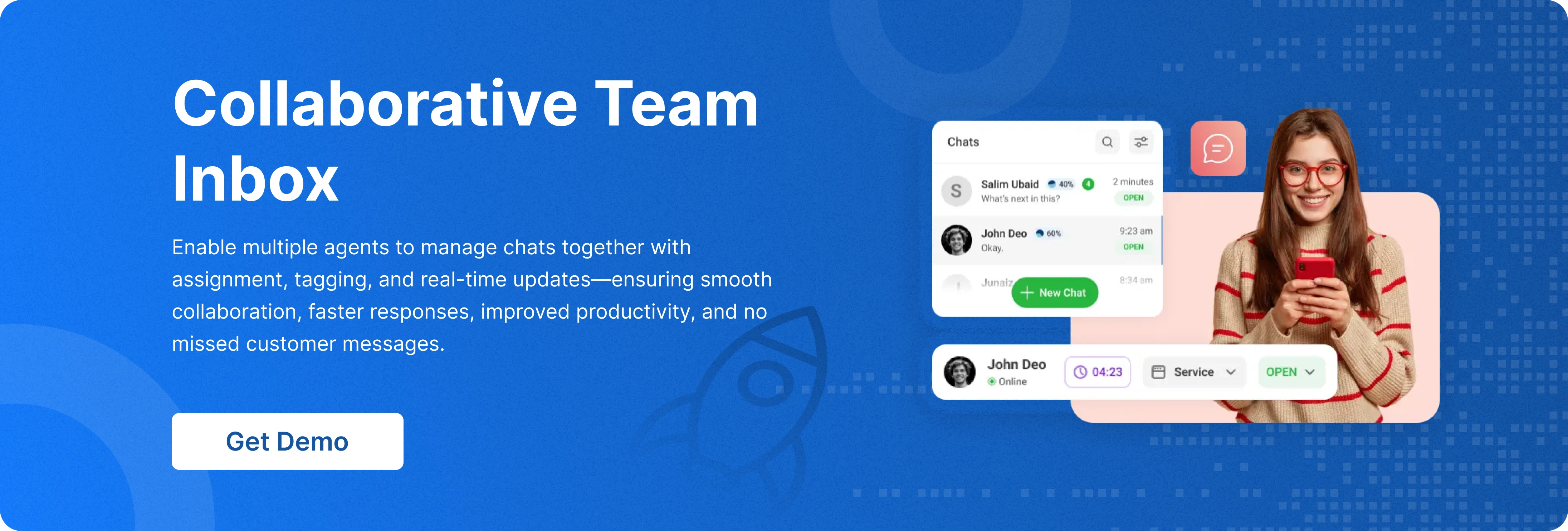 Collaborative team inbox for managing customer conversations with multiple agents