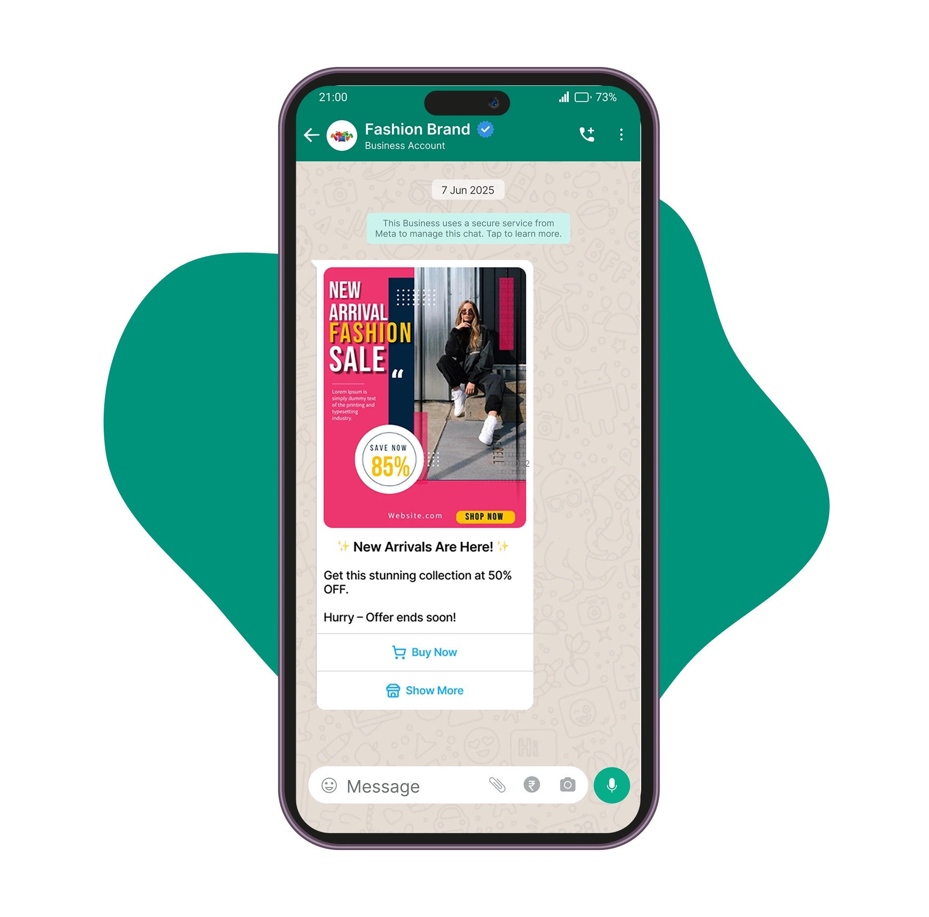 WhatsApp business chat demo on smartphone